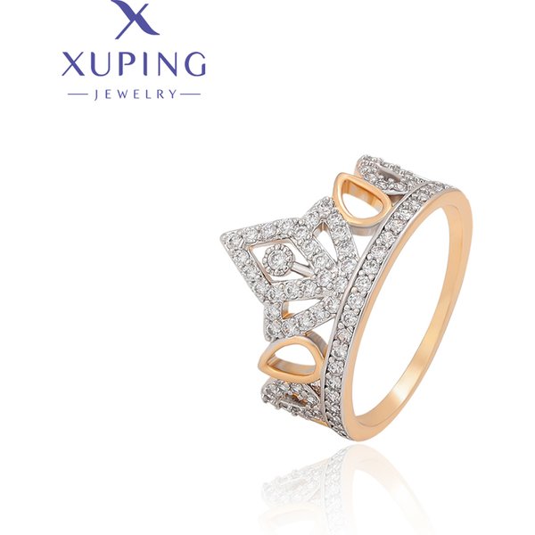Xuping Jewelry Fashion school Multicolor Plated Copper Alloy Crown Ring for Women Wedding Gifts A00280561