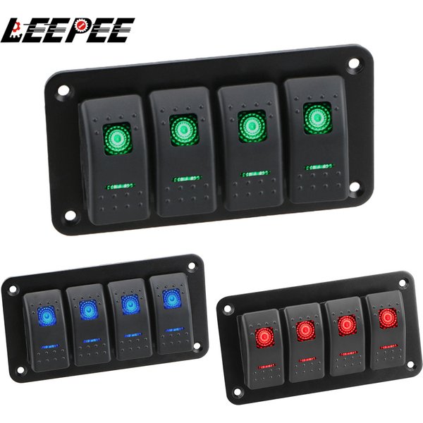 4 Tasten Auto Schalttafel LED Licht Toggle Rocker Teile Steuerung Breaker Zubehör für Boot Marine RV Caravan Lkw 12 V 24 V