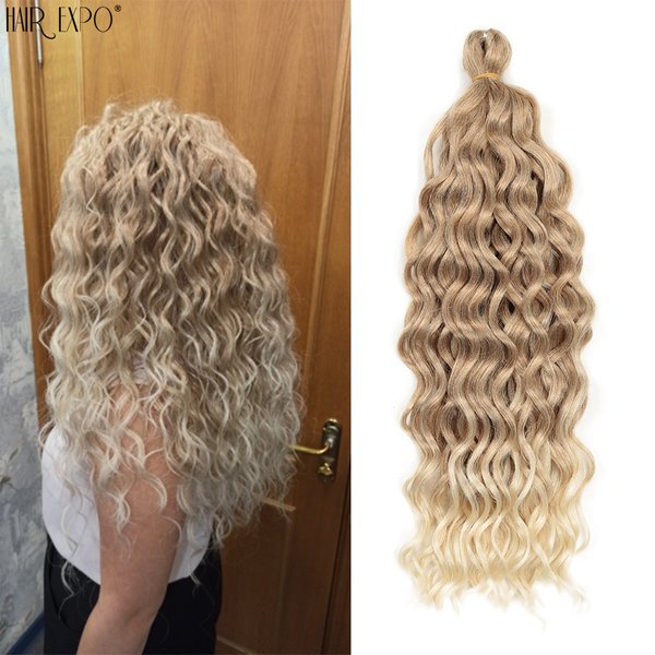 18" 24" Ocean Wave Crochet Braids Hair Synthetic Hair Hawaii Afro Curl Deep Wave Braiding Hair Extensions Water Wave Braids Hair