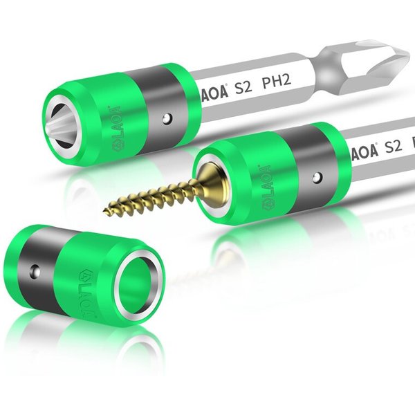 LAOA S2 1/4 Zoll Schraubendreher-Bit mit Magnetring 6,35 mm Elektro-Schraubendreher-Bits und Magnetismusring