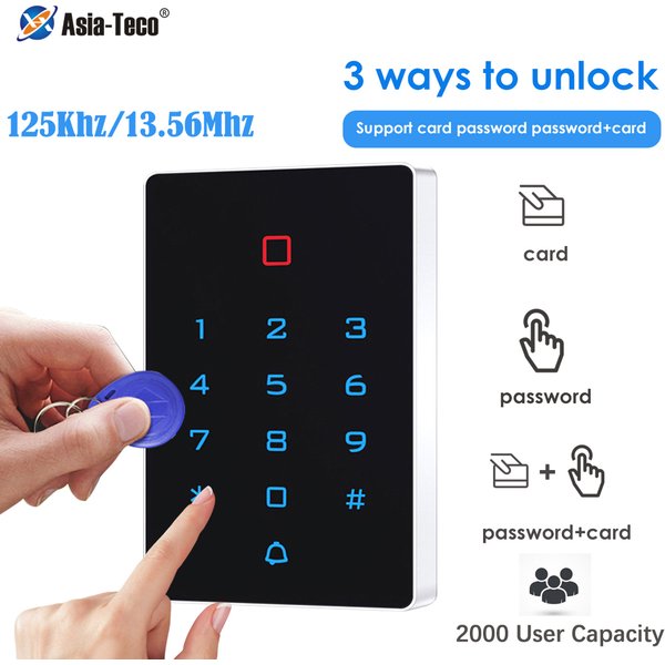 Système de contrôle d'accès de porte intelligent, carte Rfid 125Khz 13.56Mhz, clavier de porte RFID autonome, contrôleur d'accès étanche