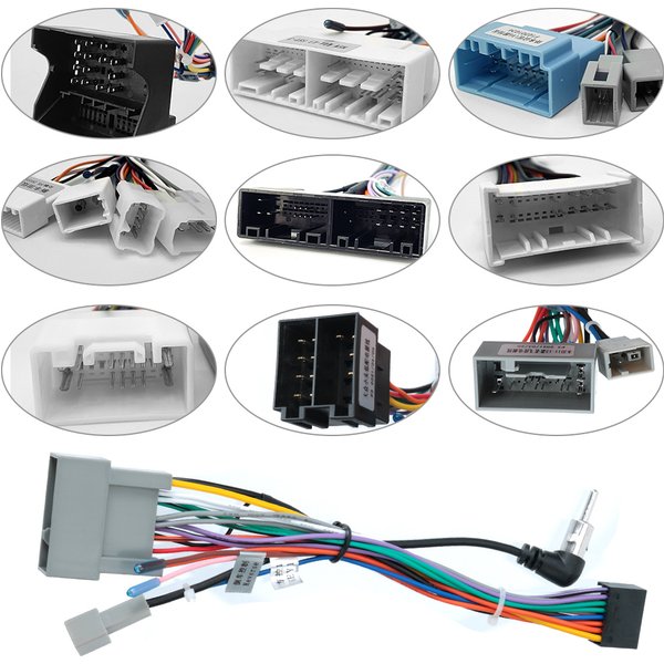 Universal Power Connector 2 Din Car Android Radio Cable for Suzuki Buick ISO Hyundai Kia Honda Toyota Nissan GPS Antenna RCA