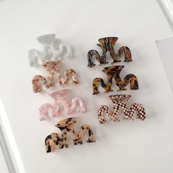 Pinces à cheveux en acétate coréen pour femmes, crabes en forme de vague, pinces à cheveux léopard Mars, accessoires de mode, grande taille, 2023