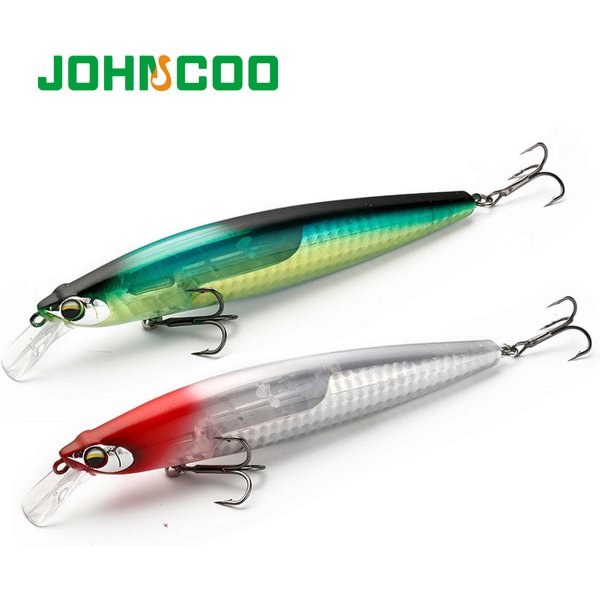 JOHNCOO vairon flottant 130mm 18.5g longue coulée appât dur lame Flash Wobbler leurre de pêche leurre de bar de mer