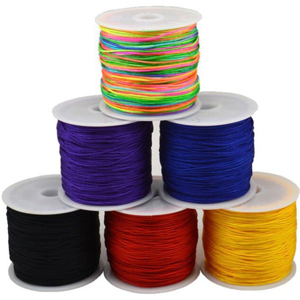 1Roll 0.8mm Nylon Cord Thread Chinese Knot Macrame Cord Bracelet Braided String DIY Tassels Beading String Thread Jewelry