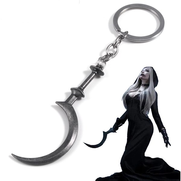 Game Residents Evils 8 Village Sickle Keychain Daniela Bela Weapon Model Pendant Keyring For Boy Friend Cosplay Jewelry Gift