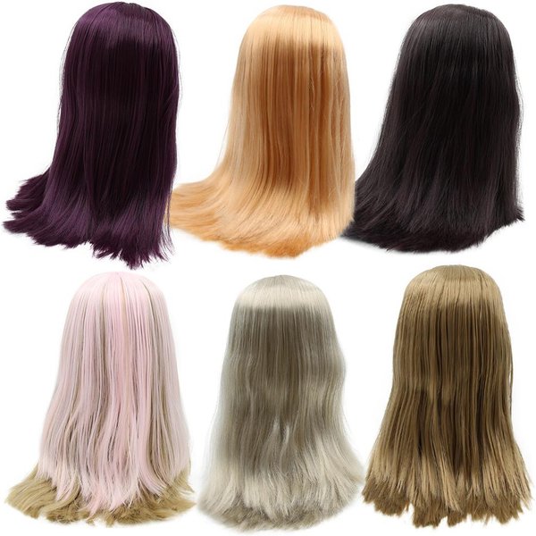 DBS blyth puppe icy perücke rbl kopfhaut und dome gerade haar anime spielzeug lila haar silber haar blonde haar