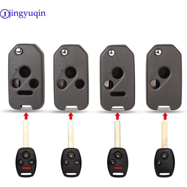jingyuqin Blade 3+1 2+1 2/3 Buttons Folding Flip Remote Key Shell Cover For Honda Odyssey Rigeline Accord CRV Civic