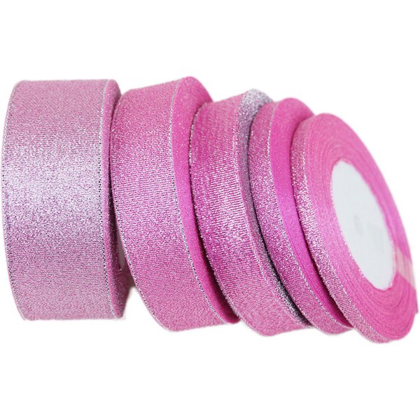 (25 yards/lot) polyester Pink ribbon Christmas packaging high-grade quality squares ribbons 6/10/20/25/40mm