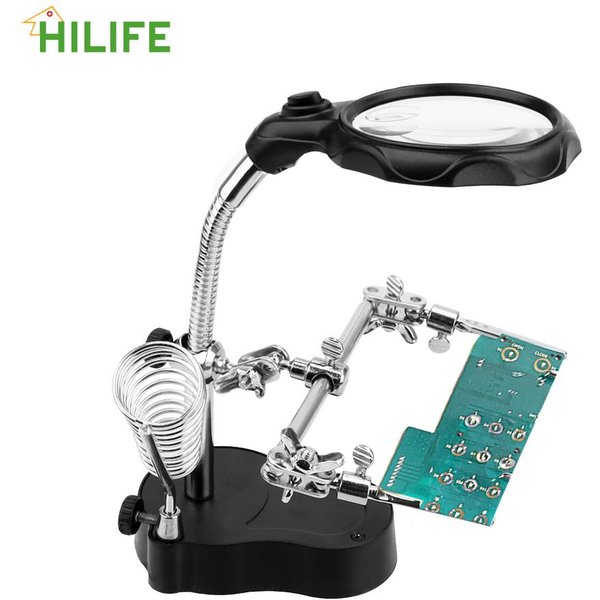 Loupe éclairage LED support de soudure support de soudure de bureau équipement de soudage outil de réparation outil auxiliaire aide à la troisième main