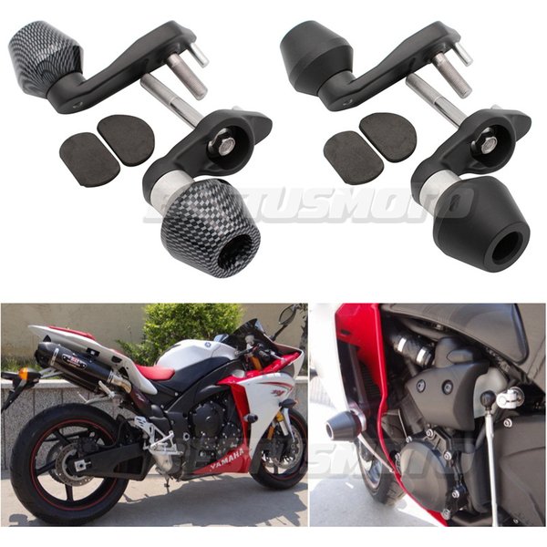 Glissières de cadre noir et carbone pour moto, Protection contre les chutes, pour Yamaha YZF-R1 YZFR1 YZF R1 2009- 2014 2010 2011 2012 2013