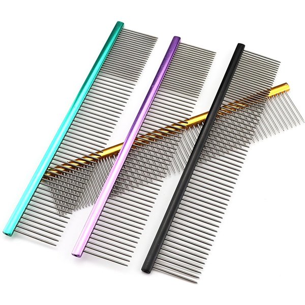 Peigne professionnel en aluminium léger pour animaux de compagnie, 6 couleurs en option, peigne de toilettage pour chiens, nettoyage des chiots, brosse tondeuse à cheveux, accessoires pour animaux de
