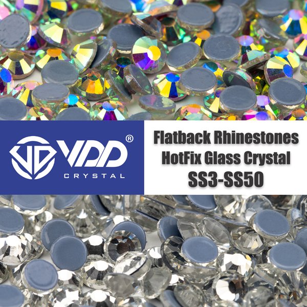 VDD SS3-SS50 AAAAA haute qualité Super brillant verre cristal HotFix strass Flatback pierres pour bricolage Nail Art robe vêtements