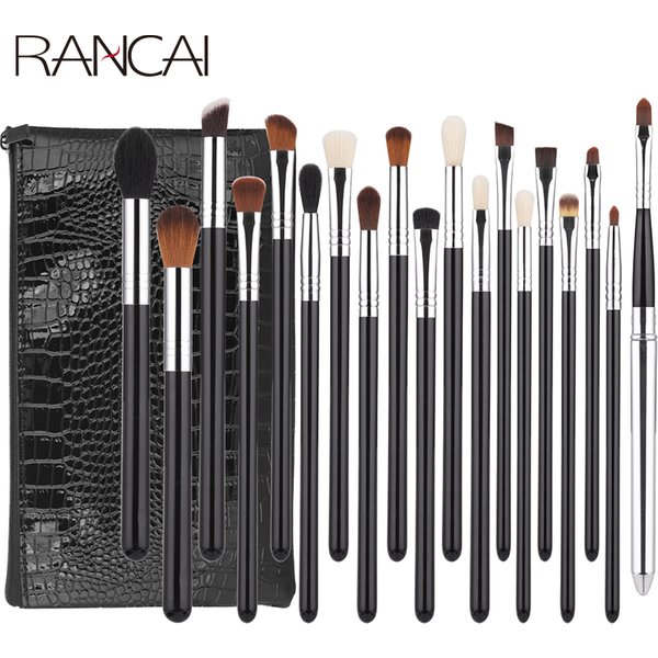 Ensemble de 19 pinceaux à paupières complets, pinceau pour les yeux, fond de teint, contour, anticernes, pinceau de maquillage cosmétique avec sac