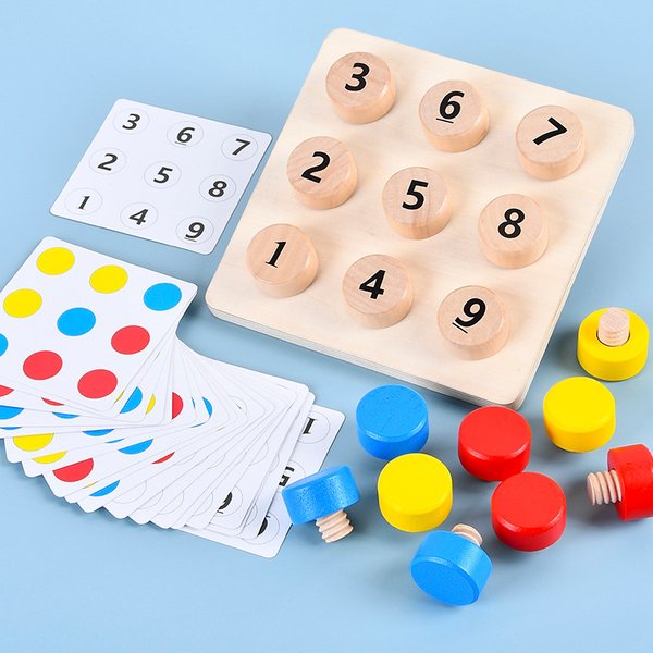 Jeu de Table Montessori en bois, serrer les vis, jeu de correspondance des nombres de couleurs, Puzzle de Cognition, jouet éducatif, cadeaux
