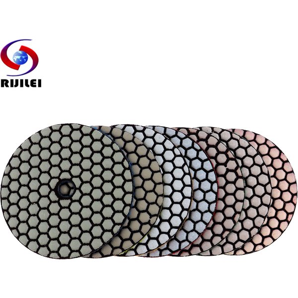 7 Teile/satz 4 Zoll Trocken Polieren Pad Sharp Flexible 100mm Stein Polieren Pads Für Granit Marmor Stein Beton Boden schleif Disc
