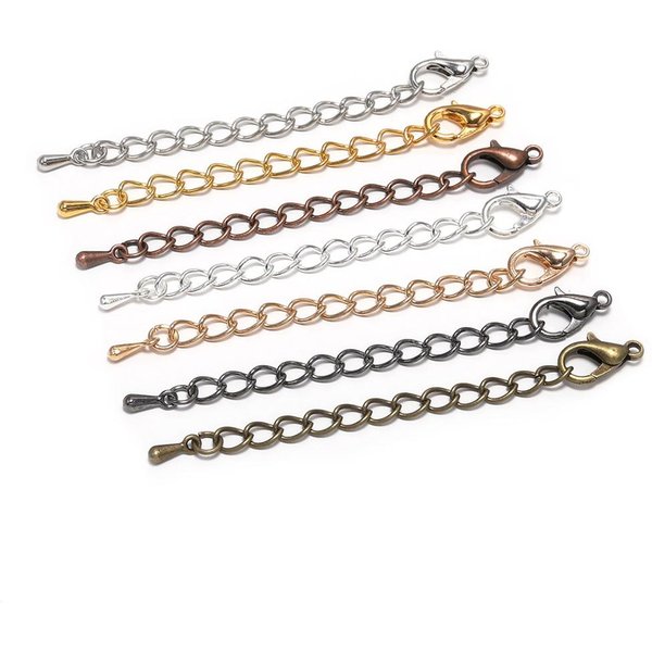 10-20 pièces/lot 50 70mm Extension de ton chaîne de queue fermoirs à homard connecteur pour bricolage fabrication de bijoux résultats Bracelet collier