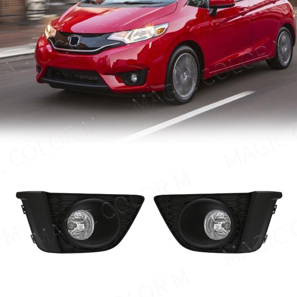 DRL – phare antibrouillard LED pour Honda Fit JAZZ, avec interrupteur, relais pour pare-chocs de conduite, accessoires de voiture, 2014, 2015, 2016, 2017