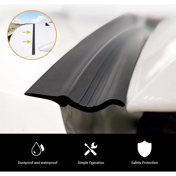 Auto Rubber Seal Strip Car Trunk Lid Gap Seal Strip Rubber Sticker Black For SUV Hatchback Upper Edge Dustproof Car Accessories