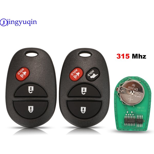 jingyuqin 315 Mhz Remote Car Key For Toyota Tacoma HIGHLANDER SEQUOIA Sienna Tundra 3/4 Buttons