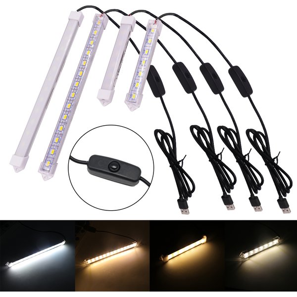 Barre Led veilleuse avec interrupteur 5V USB SMD5630 bande rigide haute luminosité 10/20/35/40/50cm sous armoire garde-robe Tube lampe