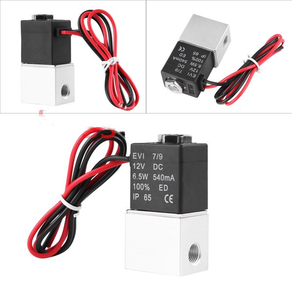 Électrovanne DC 12V 24V 110V 220V 1/4 "1/8", 2 voies normalement fermées, vannes pneumatiques à action directe pour eau, Air, gaz chaud
