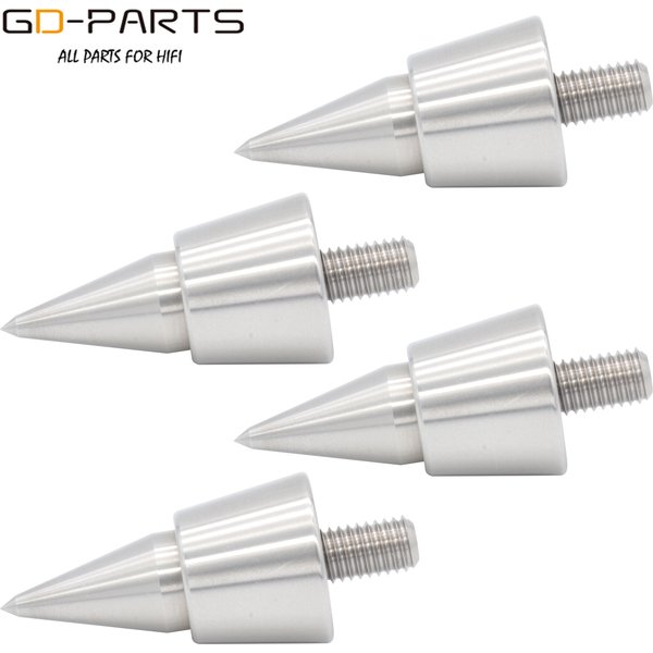 24*57mm 304 Stainless Steel Speaker Isolation Spike Feet Stand Cone Damper For Audio Turntable AMP Recorder Height Adjustable