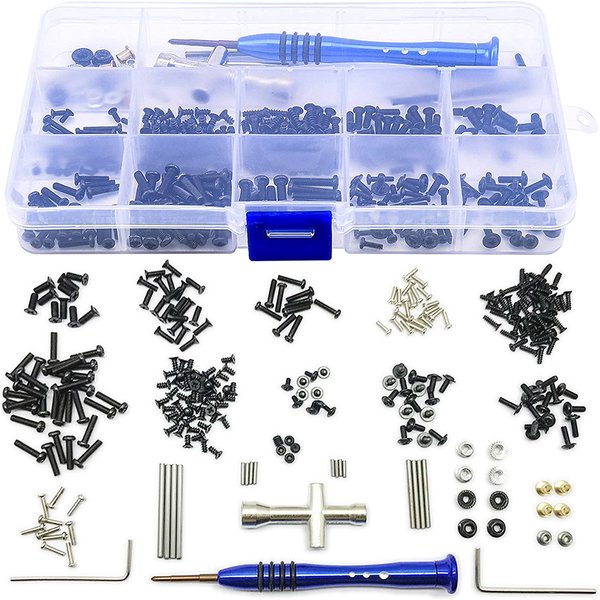 316pcs RC Car Tools & Screws Box Kit Set M2 M2.5 M3 Screws Repair Supplies for Wltoys 1/14 144001 RC Car Accessories