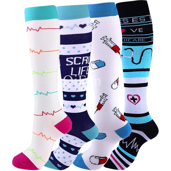 Chaussettes de Compression hautes pour hommes et femmes, 20-30 Mmhg, chaussettes de sport, soins médicaux, varices, œdème, diabète, grossesse