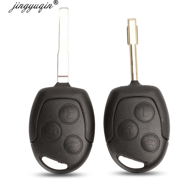 Jingyuqin coque de clé de voiture à distance à 3 boutons pour Ford Mondeo Focus 2 3 Festiva Fiesta Transit boîtier de clé à distance avec lame FO21 HU101