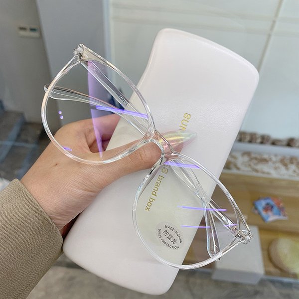 Monture de lunettes d'ordinateur transparente pour hommes et femmes, lunettes rondes anti-lumière bleue, lunettes bloquant les lunettes, lunettes optiques