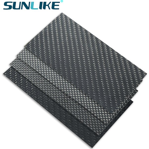 Feuille de fibre de carbone unie en sergé mat brillant 3k, 75x125mm, plaque de panneau en fibre de carbone épais 0.5,1,1.5,2,3,