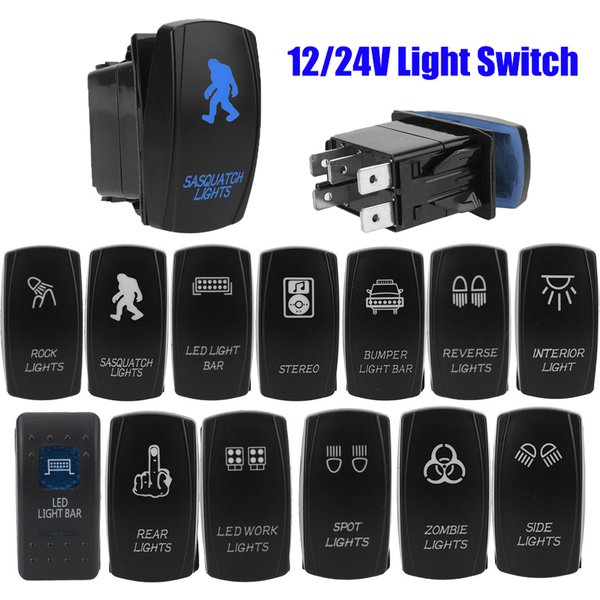 12V 24V blau LED Auto Lichtsc halter Lampe Kipp knöpfe Autozubehör für Boot LKW Anhänger RV Caravan Marine Universal