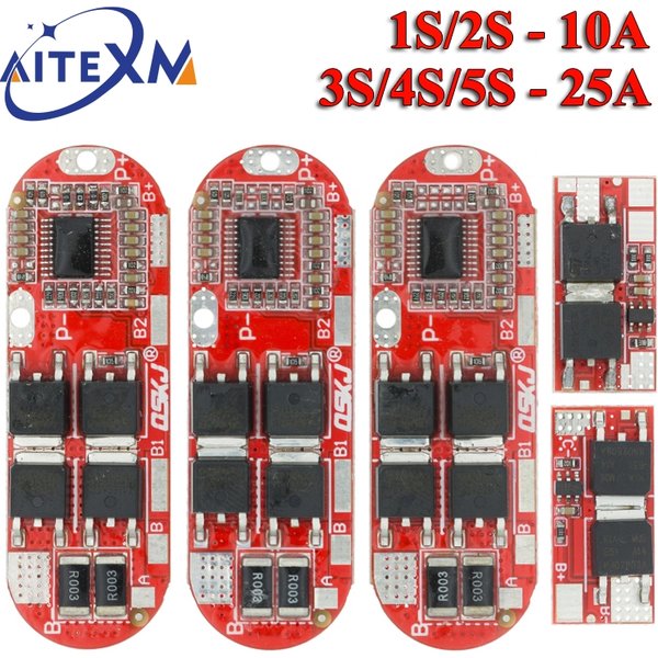 BMS 1S 2S 10A 3S 4S 5S 25A Bms 18650 Li-ion Lipo Lithium Battery Protection Circuit Board Module Pcb Pcm 18650 Lipo Bms Charger