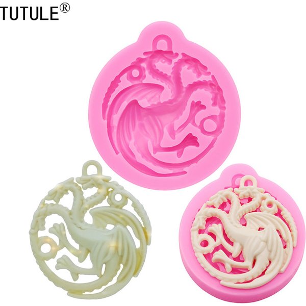 Gadgets Dreiköpfiger Drache Schlüsselanhänger Silikonform für Seifenherstellung Niedliche Kawaii Polymer Clay Harz Silikonform