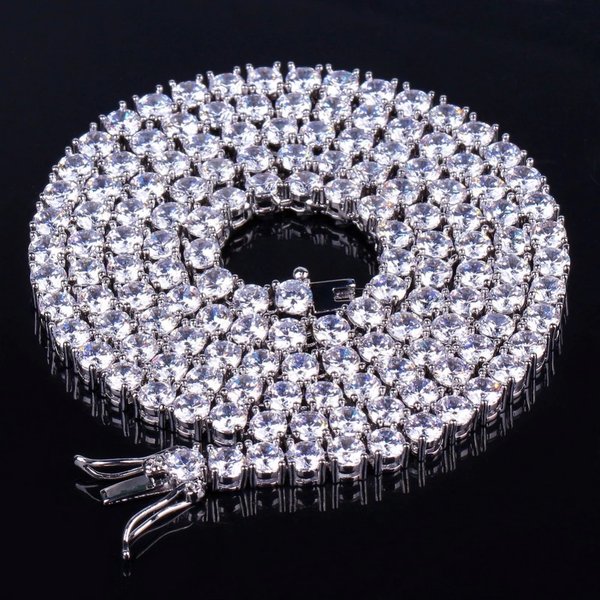 TOPGRILLZ 3mm-10mm glacé Bling AAA Zircon 1 rangée chaîne de Tennis collier hommes Hip Hop bijoux or argent couleur breloques
