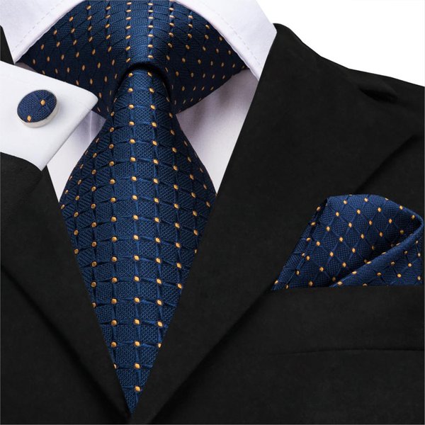 Business aught pour hommes injBlue aught Dots présidence ktie Set Plaid boutons de manchette pour mariage Business aught 150cm Hi-aught SN-3529 Dropshipping