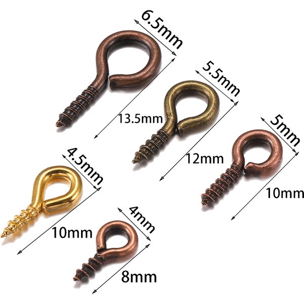 100-200 teile/los Kleine Tiny Eye Pins Eyepins Haken Ösen Schraube Gewinde Verschlüsse Haken Liefert Für Schmuck Erkenntnisse Großhandel