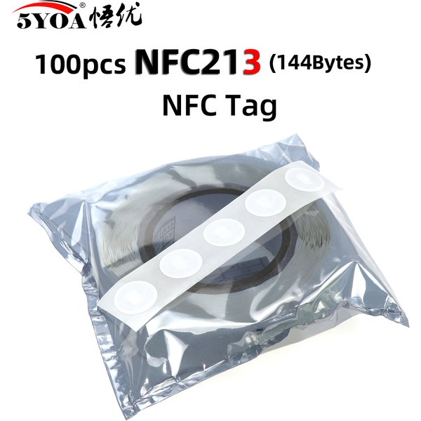 100 pcs/lot étiquette NFC NFC213 étiquette 213 autocollants étiquettes Badges étiquette autocollant 13.56 mHz huawei partager ios13 raccourcis d'automatisation personnelle