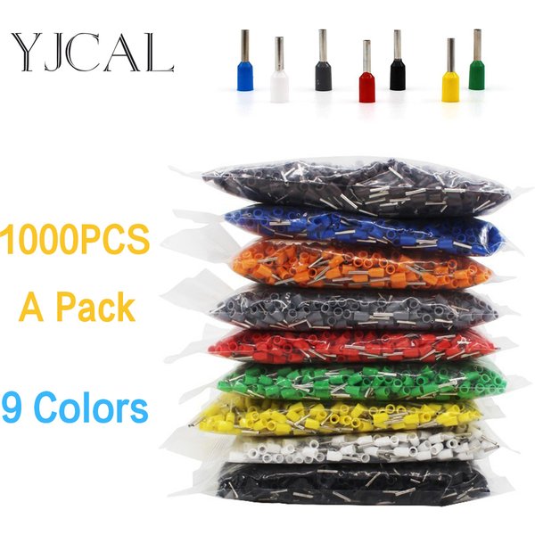 1000 pcs/paquet Terminal d'extrémité de cordon isolé à sertir E0508 1008 1508 7508 2508 embouts de borne de pression bornes de sertissage tubulaires