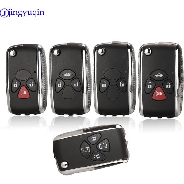 Jingyuqin-Coque de clé de voiture à distance à rabat modifiée, étui porte-clés pour Toyota CorTrustRAV4 Camry Avlon, 2 boutons, 3/4 boutons