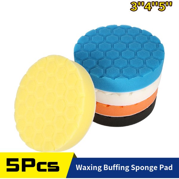 5Pcs Set Auto Wachsen Polieren Pad Polieren Disc 3/4/5/Zoll Auto Pflege Reparatur Werkzeuge Wachs Pads für Auto Detaillierung Puffer Verbindung