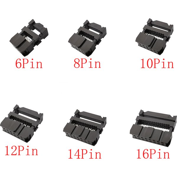 100 pièces FC 6/8/10/12/14/16/18/20/30/40/50 broches 2.54mm pas femelle en-tête connecteur de prise IDC pour câbles ruban 1.27MM
