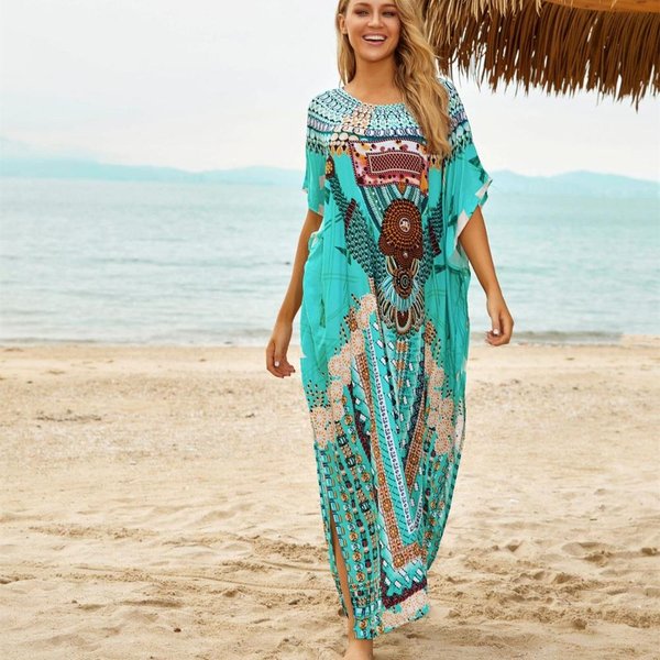 robe de plage jupe longue femme robe de plage tunique femme caftan robes longue en Caftan, grande taille, tunique, Kimono, robe de nuit, plage, soirée décontractée