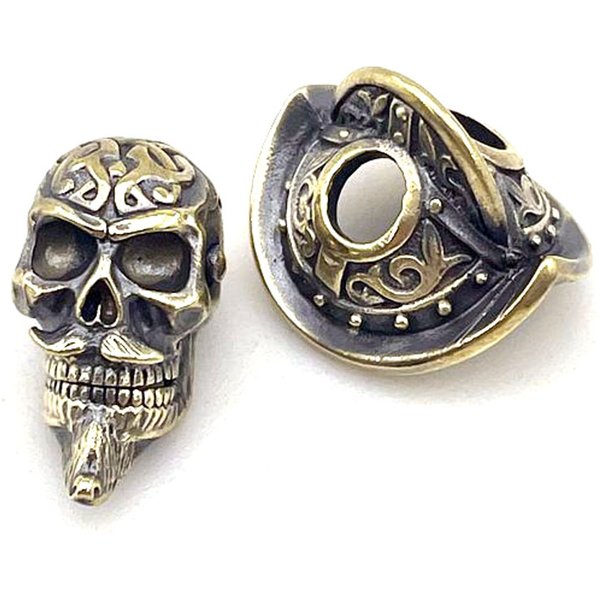 Pendentifs de porte-clé en laiton Viking, 2 pièces, classique, bricolage, couteau, perles d'extérieur, EDC Punk, personnalité, nœud, lanière, accessoires
