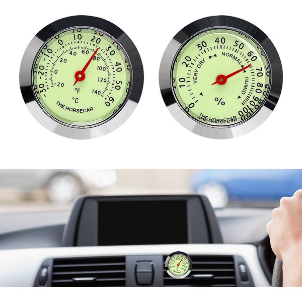 Luminous Car Interior Decoration Thermometer Hygrometer Air Vent Clip Mounting Caravan Truck Off Road 4x4 SUV Auto Accessories