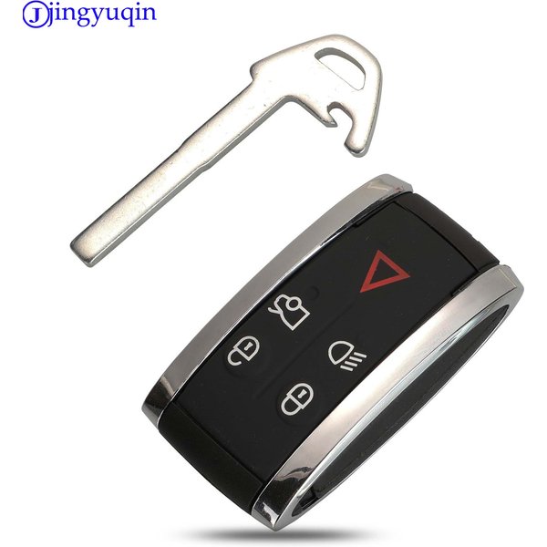 jingyuqin 5 Buttons Remote Key Case Cover For Jaguar X XF XK XKR New Smart Prox Key Fob Shell Case Housing + Blade