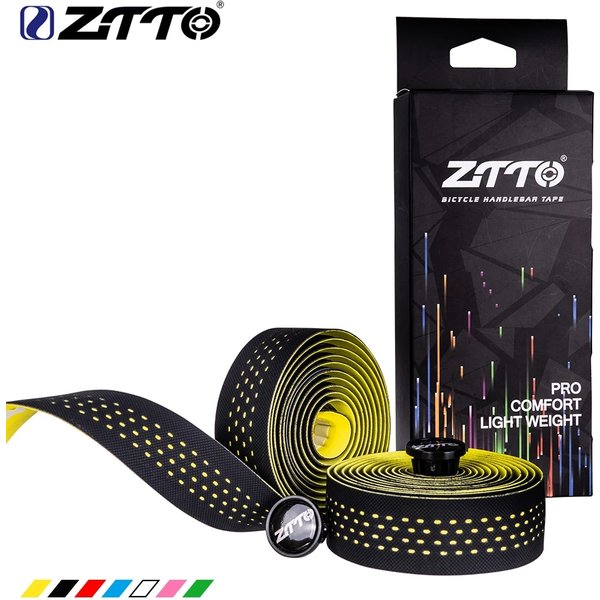ZTTO bande de barre de vélo de route haute qualité amortissement des vibrations Anti-Vibration EVA PU guidon barre bande coloré Wrap + 2 Bar Plug