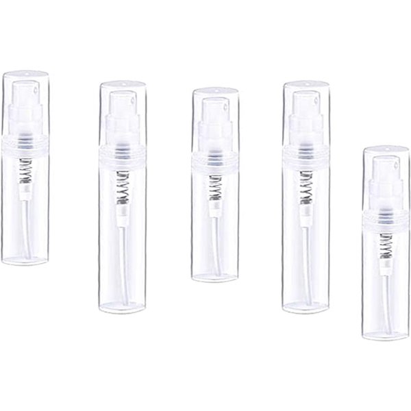 20pcs 2ML 3ML5ML 8ML 10ML Clear Plastic Spray Bottle Portable Perfume Atomizer Mini Sample Test Tube Thin PET Vials