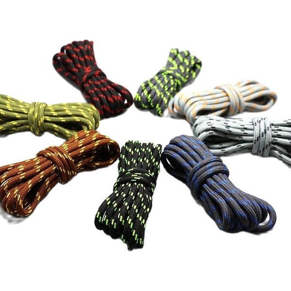 1 paire de lacets ronds de sport de plein air pour bottes de randonnée, corde antidérapante, lacets de chaussures, baskets, 100/120/140/160CM, 19 couleurs